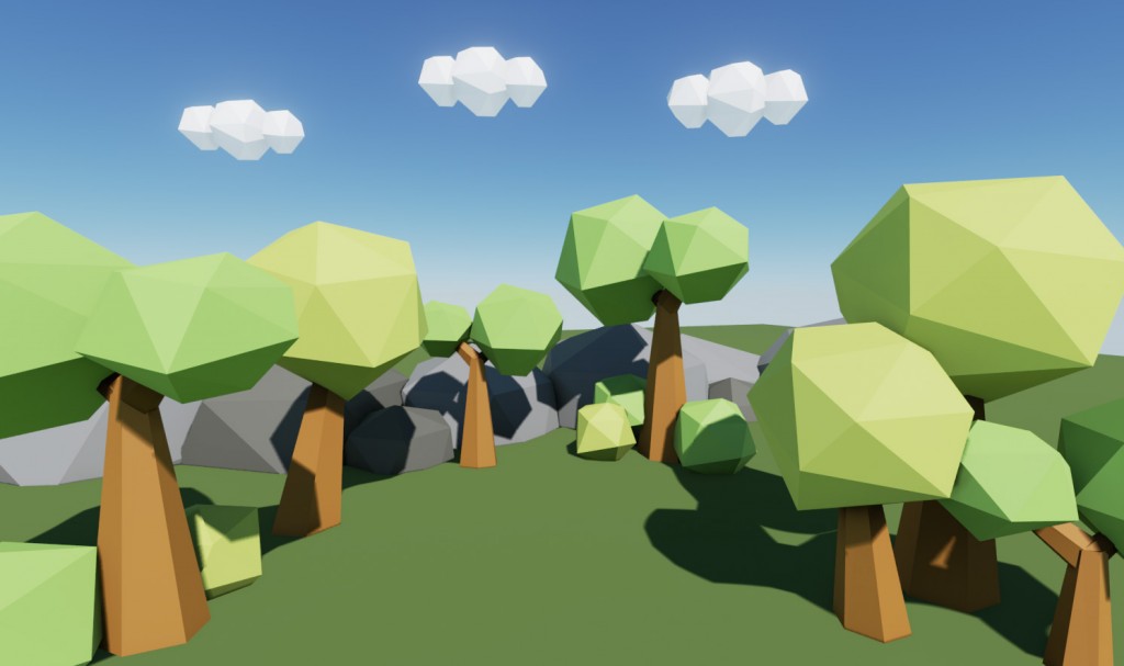 Low Poly Tree Scene