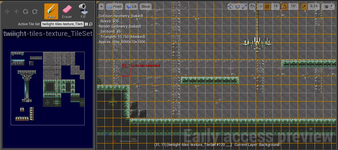 UE4 Tilemap Editor for 2D Platformer