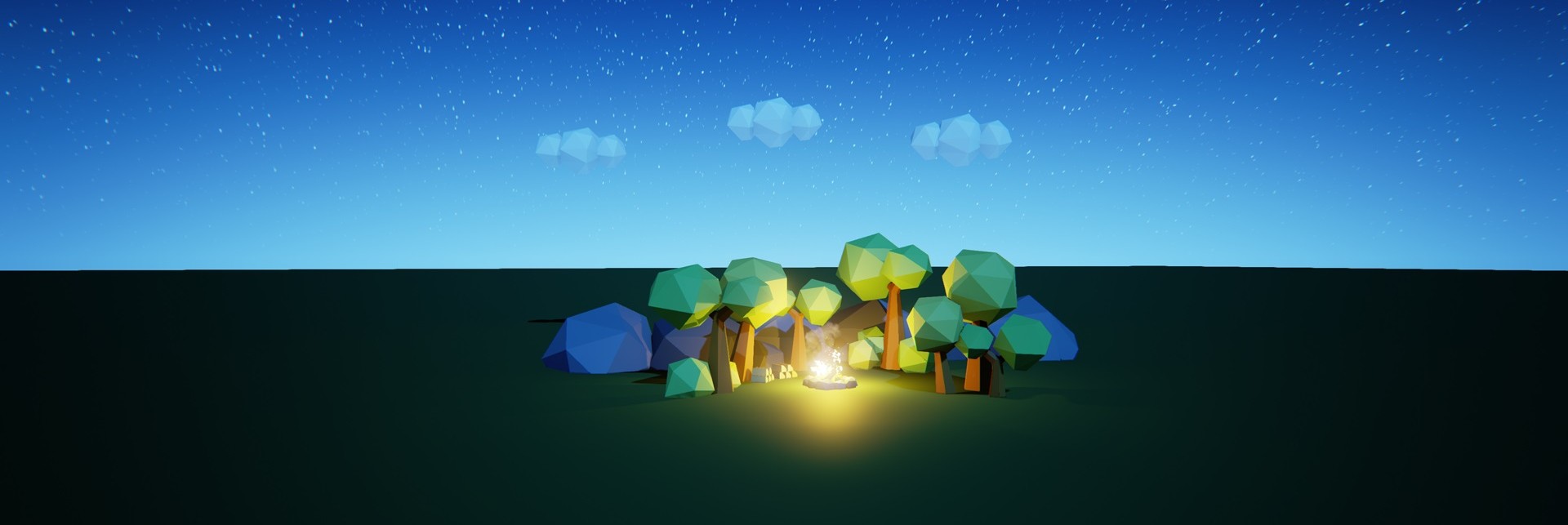 Low Poly Campfire Scene